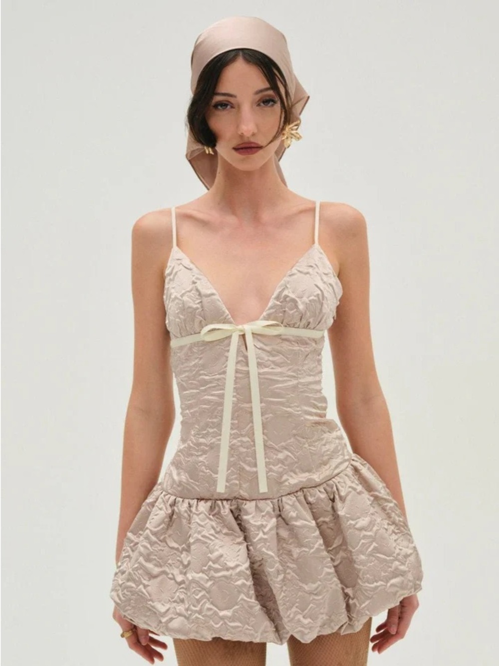 $249 NEW Pink For Love And Lemons Flower Satin Mini Dress Medium
